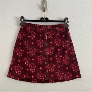 Hollister Velvet Floral Print Button Skirt - $2 in a bundle